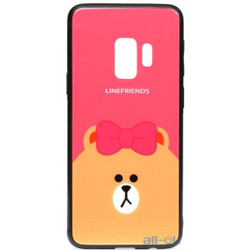 Чохол-накладка TOTO Cartoon Print Glass Case Samsung Galaxy S9 Line friends Brown