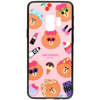 Чохол-накладка TOTO Cartoon Print Glass Case Samsung Galaxy S9 Line friends Linc