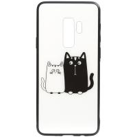 Чохол-накладка TOTO Cartoon Print Glass Case Samsung Galaxy S9 Plus Cats White/Black