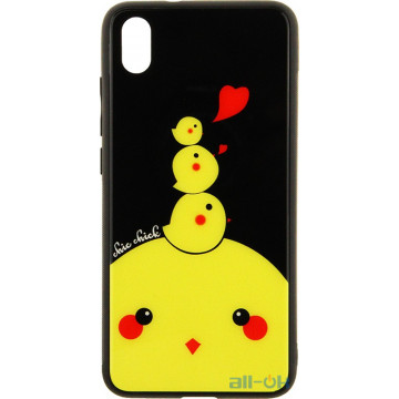 Чохол-накладка TOTO Cartoon Print Glass Case Xiaomi Redmi 7A Chicken Chick
