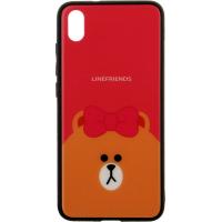 Чохол-накладка TOTO Cartoon Print Glass Case Xiaomi Redmi 7A Line friends Brown