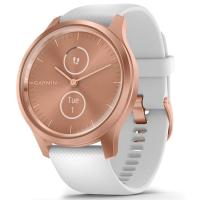 GARMIN Vivomove Style Light Gold Aluminum Case with Blush Pink Woven Nylon Band