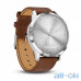 Garmin Vivomove HR Premium Silver Stainless Steel Case with Dark Brown Embossed Italian Leather Band (010-0 — інтернет магазин All-Ok. фото 4
