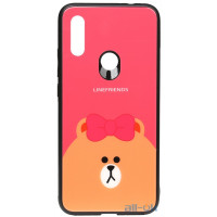 Чохол-накладка TOTO Cartoon Print Glass Case Xiaomi Redmi 7 Line friends Brown