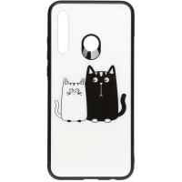 Чохол-накладка TOTO Cartoon Print Glass Case Huawei P Smart Z Cats White/Black