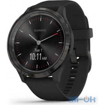 Garmin Vivomove 3 Slate Stainless Steel Bezel w. Black and Silicone B. (010-02239-01)