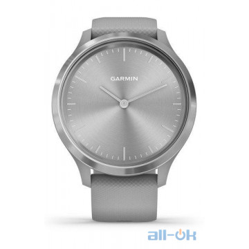 Garmin Vivomove 3 Silver Stainless Steel Bezel w. Powder Gray and Silicone B. (010-02239-00) 