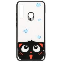 Чохол-накладка TOTO Cartoon Print Glass Case Huawei P Smart Plus 2019 Cat and fish