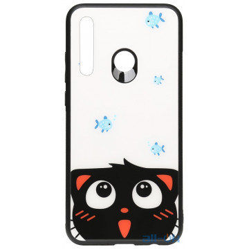 Чохол-накладка TOTO Cartoon Print Glass Case Huawei P Smart Plus 2019 Cat and fish