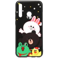 Чохол-накладка TOTO Cartoon Print Glass Case Huawei P Smart Plus 2019 Line friends all about
