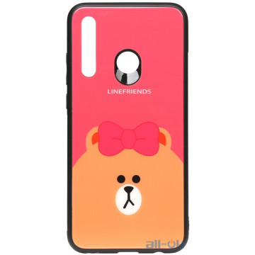 Чохол-накладка TOTO Cartoon Print Glass Case Huawei P Smart Plus 2019 Line friends Brown