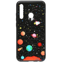 Чохол-накладка TOTO Cartoon Print Glass Case Huawei P Smart Plus 2019 Planets