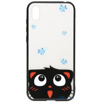Чохол-накладка TOTO Cartoon Print Glass Case Huawei Y5 2019 Cat and fish