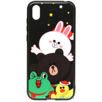 Чохол-накладка TOTO Cartoon Print Glass Case Huawei Y5 2019 Line friends all about