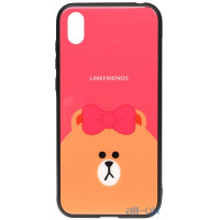 Чохол-накладка TOTO Cartoon Print Glass Case Huawei Y5 2019 Line friends Brown