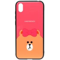 Чохол-накладка TOTO Cartoon Print Glass Case Huawei Y5 2019 Line friends Brown