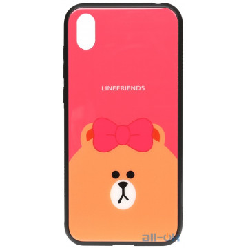 Чохол-накладка TOTO Cartoon Print Glass Case Huawei Y5 2019 Line friends Brown