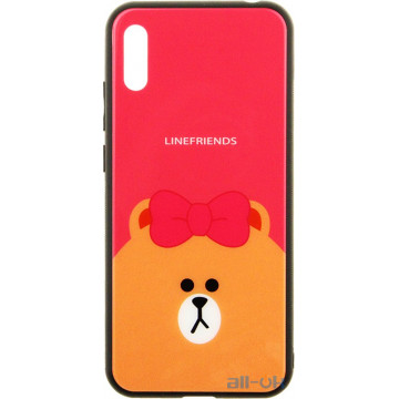 Чохол-накладка TOTO Cartoon Print Glass Case Huawei Y6 2019 Line friends Brown