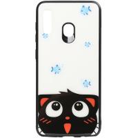 Чохол-накладка TOTO Cartoon Print Glass Case Huawei Y7 2019 Cat and fish