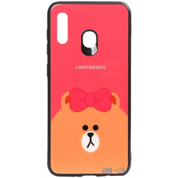 Чохол-накладка TOTO Cartoon Print Glass Case Huawei Y7 2019 Line friends Brown