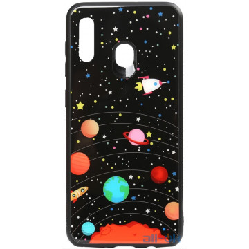 Чохол-накладка TOTO Cartoon Print Glass Case Huawei Y7 2019 Planets