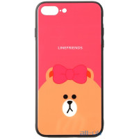 Чохол-накладка TOTO Cartoon Print Glass Case Apple iPhone 7 Plus/8 Plus Line friends Brown  