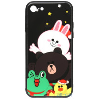 Чохол-накладка TOTO Cartoon Print Glass Case Apple iPhone 7/8 Line friends all about