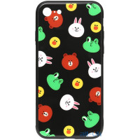 Чохол-накладка TOTO Cartoon Print Glass Case Apple iPhone 7/8 Line friends Black