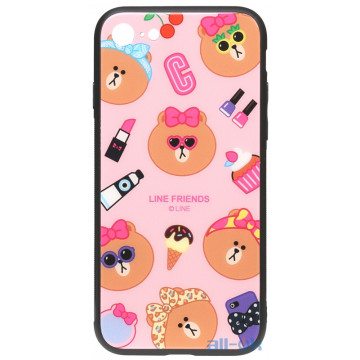 Чохол-накладка TOTO Cartoon Print Glass Case Apple iPhone 7/8 Line friends Linc