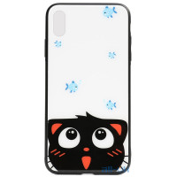 Чохол-накладка TOTO Cartoon Print Glass Case Apple iPhone X/XS Cat and fish