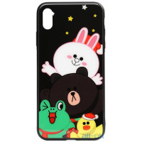 Чохол-накладка TOTO Cartoon Print Glass Case Apple iPhone X/XS Line friends all about