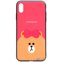 Чохол-накладка TOTO Cartoon Print Glass Case Apple iPhone X/XS Line friends Brown