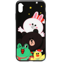 Чохол-накладка TOTO Cartoon Print Glass Case Apple iPhone XS Max Line friends all about