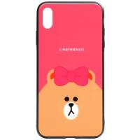 Чохол-накладка TOTO Cartoon Print Glass Case Apple iPhone XS Max Line friends Brown