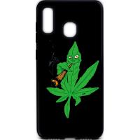 Чохол-накладка TOTO Cartoon Soft Silicone TPU Case Samsung Galaxy A20/A30 Cannabis Black