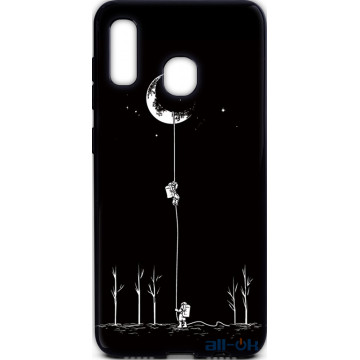 Чохол-накладка TOTO Cartoon Soft Silicone TPU Case Samsung Galaxy A20/A30 Moon Black