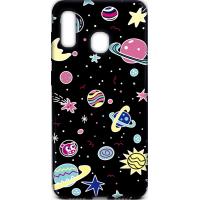 Чохол-накладка TOTO Cartoon Soft Silicone TPU Case Samsung Galaxy A20/A30 Space Planets Black
