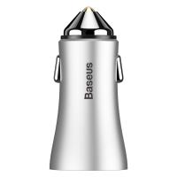 Автомобільний зарядний пристрій Baseus USB Car Charger Golden 2xUSB 12W 2.4A Silver (CCALL-DZ0S)