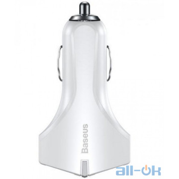 Автомобільний зарядний пристрій Baseus USB Car Charger Small Rocket QC3.0 2xUSB 3A White (CCALL-RK02)