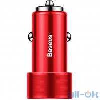 Автомобільний зарядний пристрій Baseus USB Car Charger Small Screw USB 3.0+USB-C 36W Red (CAXLD-A09) UA UCRF