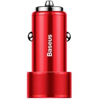 Автомобільний зарядний пристрій Baseus USB Car Charger Small Screw USB 3.0+USB-C 36W Red (CAXLD-A09) UA UCRF