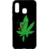 Чохол-накладка TOTO Cartoon Soft Silicone TPU Case Samsung Galaxy A40 Cannabis Black