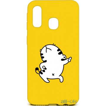 Чохол-накладка TOTO Cartoon Soft Silicone TPU Case Samsung Galaxy A40 Cat Yellow