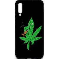 Чохол-накладка TOTO Cartoon Soft Silicone TPU Case Samsung Galaxy A70 Cannabis Black