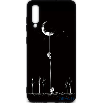 Чохол-накладка TOTO Cartoon Soft Silicone TPU Case Samsung Galaxy A70 Moon Black