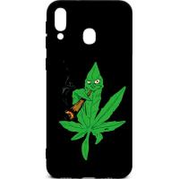 Чохол-накладка TOTO Cartoon Soft Silicone TPU Case Samsung Galaxy M20 Cannabis Black