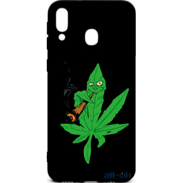 Чохол-накладка TOTO Cartoon Soft Silicone TPU Case Samsung Galaxy M20 Cannabis Black