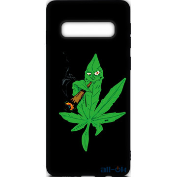 Чохол-накладка TOTO Cartoon Soft Silicone TPU Case Samsung Galaxy S10 Plus Cannabis Black