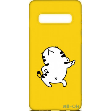 Чохол-накладка TOTO Cartoon Soft Silicone TPU Case Samsung Galaxy S10 Plus Cat Yellow