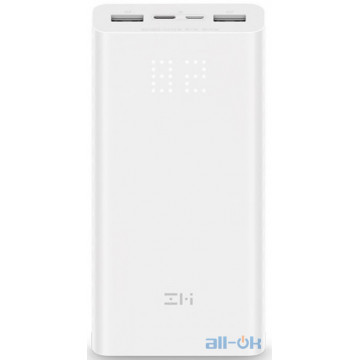 Зовнішній акумулятор (Power Bank) ZMI QB821 Aura 20 000 mAh Type-C White (QB821)